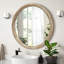 Miroir mural rond avec cadre perlé-1241987280