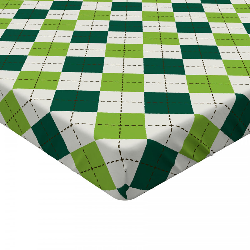 Microfiber Geometric Fitted Sheet, Queen Fitted Sheet