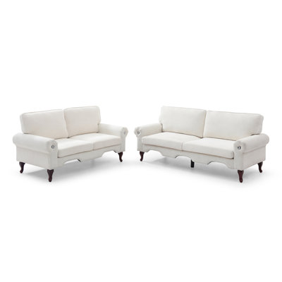 2 Piece Sectional Sofa Set With Movable Pillows, 5 Seat Convertible Couch Sets, Upholstered Sofa For Living Room Office, Bedroom & Apartment, Orange