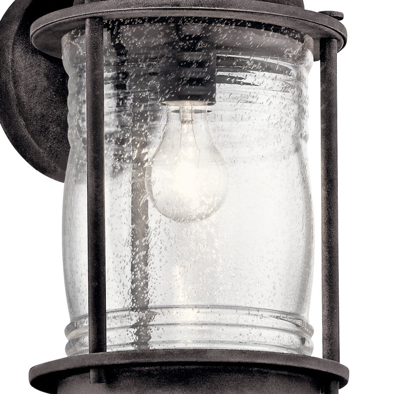 Lanterne murale d'extérieur en zinc patiné à 1 ampoule Gwyneth, Grande
