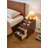 Solid Wood Nightstand with Two Drawers and Pull-out Panel Storage Bedside Table and Sofa Side Table