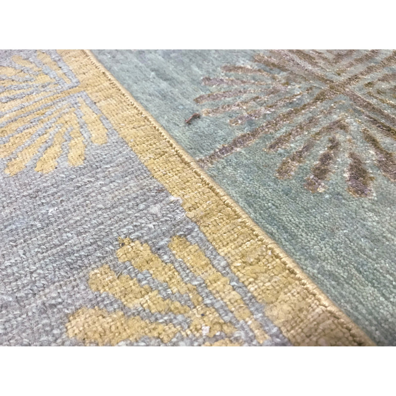 Windsom Geometric Area Rug in Light Green, Rectangle 9'2" x 11'11"