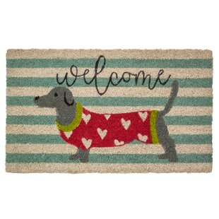 Rubber-Cal Heart-Shaped Paws Welcome Mat 18 by 30-Inch