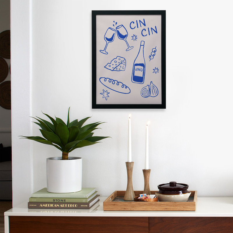 Thespacehouse Wine and Cheese Cheers, affiche encadrée, H 16 po x l 12 po