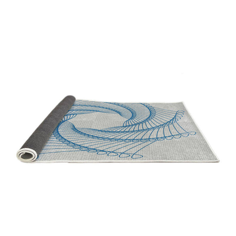 Tapis de zone bleue à motifs, Carré 8 pi