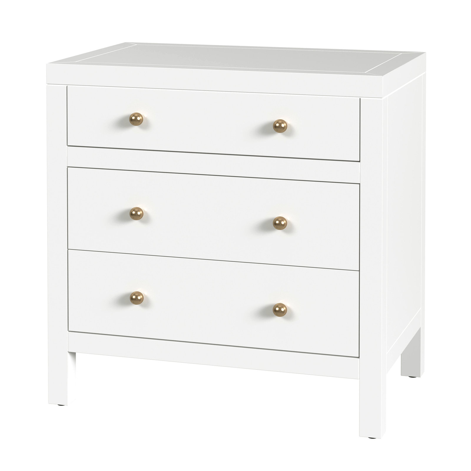Celine 3-Drawer Acacia Dresser, Smooth White