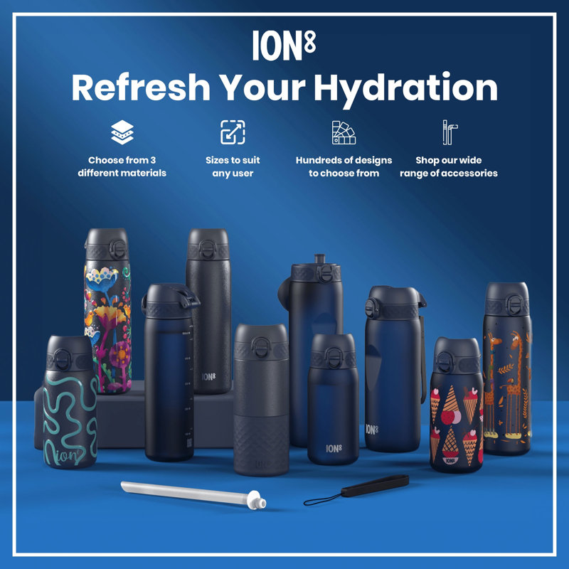 Ion8 Vacuum Insulated Stainless Steel Travel Mug, Ash Navy