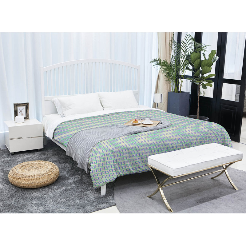 Édredon réversible simple Katelyn Elizabeth, Édredon simple TG, Vert / bleu clair