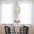 Modern 3-Light White & Gold Globe Chandelier Sloped Ceiling Design with Ceramic flowers 