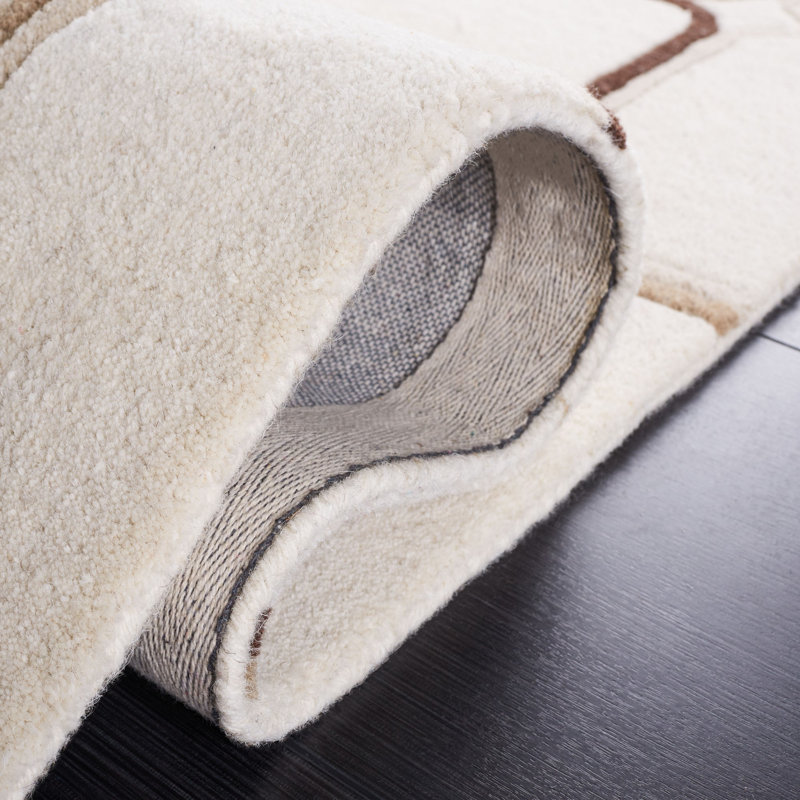 Tapis géométrique en laine et viscose touffeté à la main Steuart, Rectangle 2 pi x 3 pi
