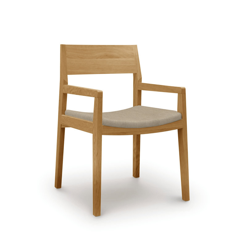 Iso Microsuede Arm Chair, Microsuede Ebony, Natural Oak