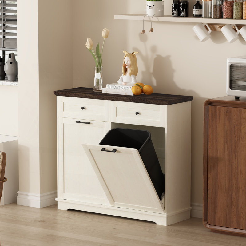 Armoire à poubelle double inclinable 20 gallons, poubelle autoportante