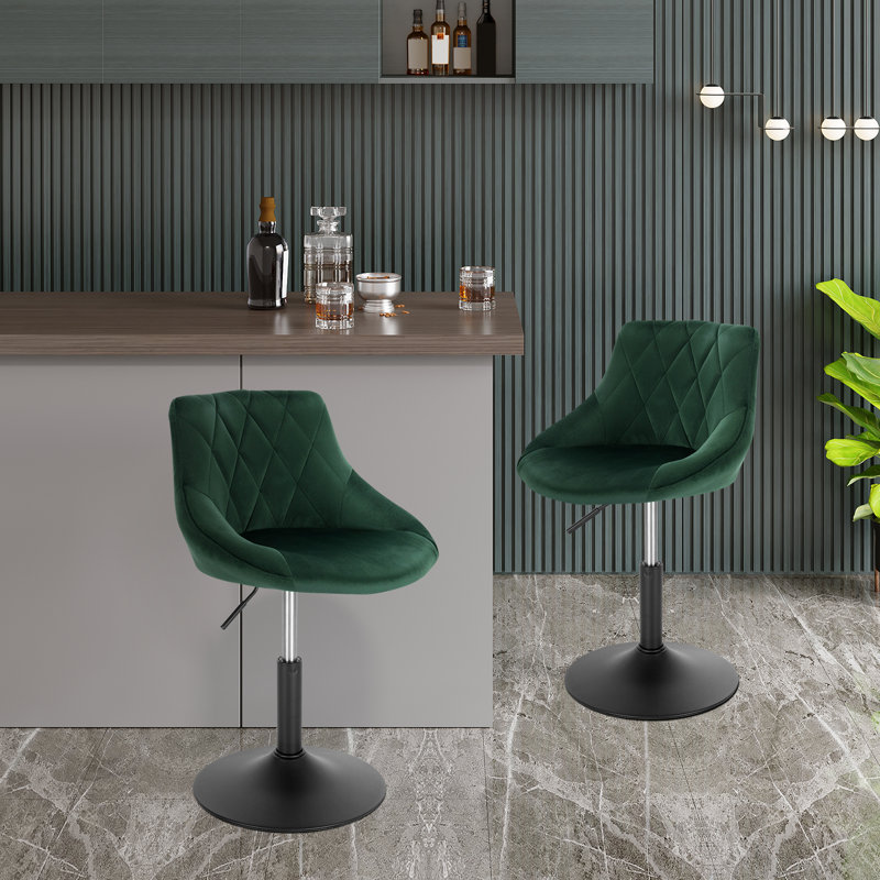 Blasco Swivel Adjustable Height Stool, Dark Green