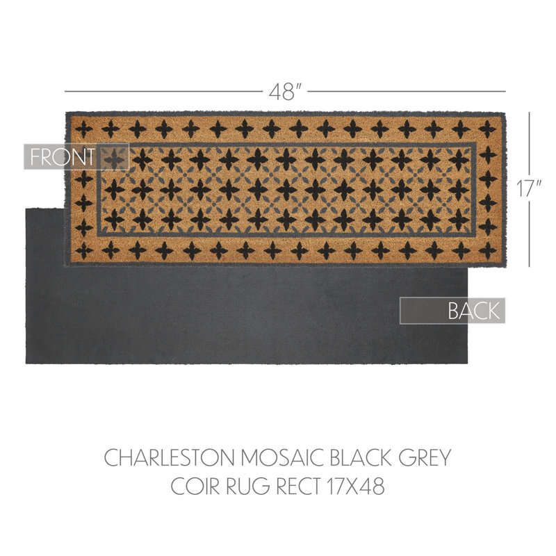 Tapis Durango noir gris Coir, L 17 po x L 48 po
