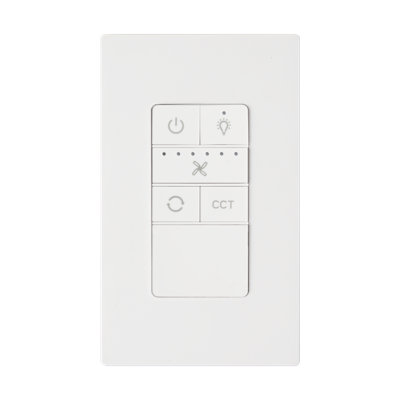 White 6-speed smart wall remote control for ceiling fans