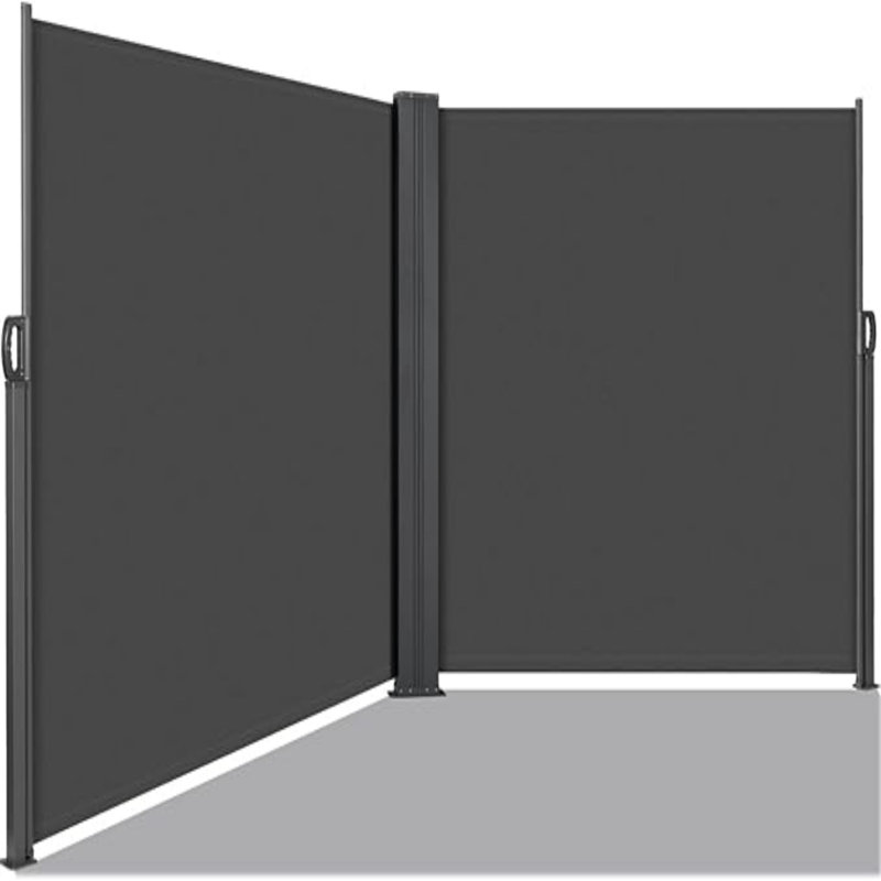 236" X 71" Side Awning, Retractable Side Awning, Patio Retractable Side Screen Awning, Uv Resistant, Waterproof, Patio Privacy Screen For Garden, Balcony, Courtyard(dark Grey)