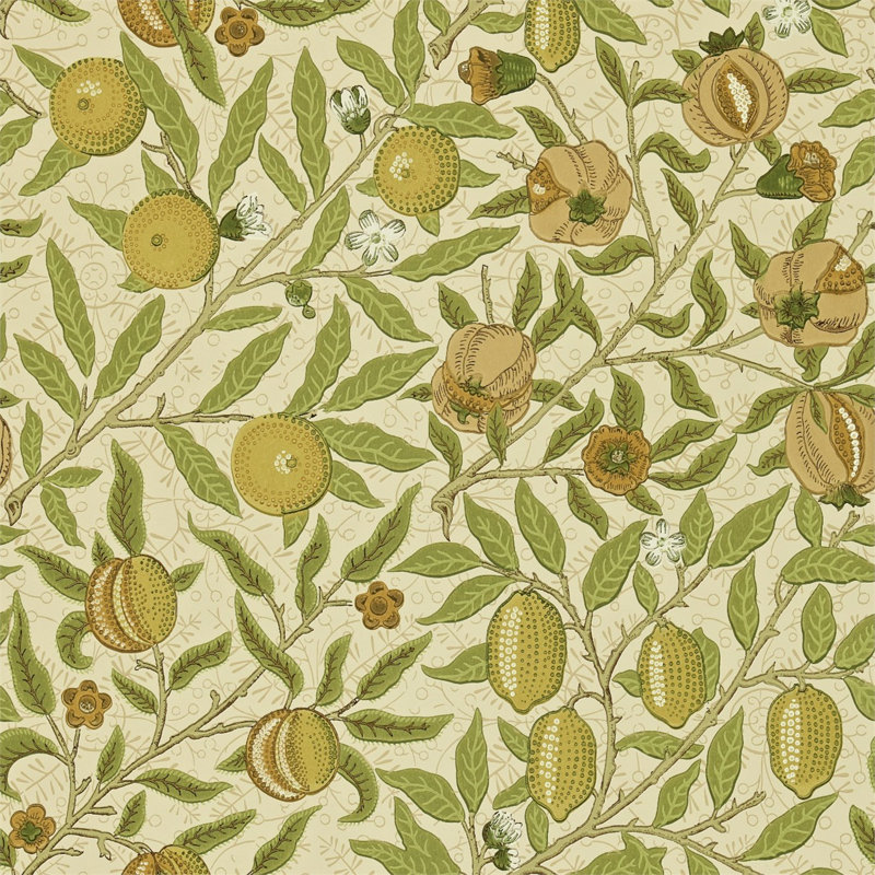 Fruit Wallpaper, Green/Tan
