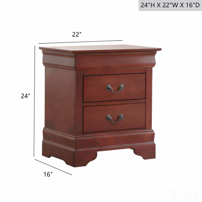 Table de chevet élégante en cerisier traditionnel, Cerisier