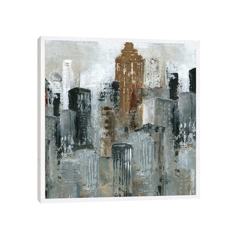 Lights Of The City II by Carol Robinson - Painting on Canvas, 66.04 cm H x 66.04 cm W, White Framed