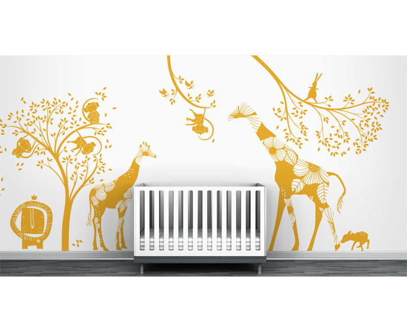 Décalcomanie murale jungle baby, Jaune foncé