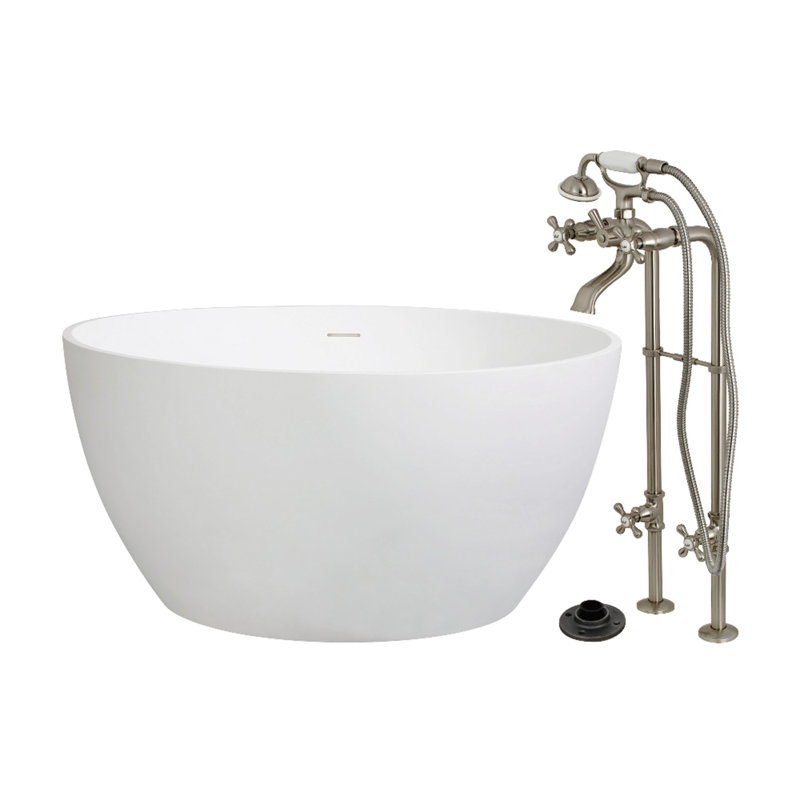 Baignoire autoportante 45 po Kingston, Nickel brossé