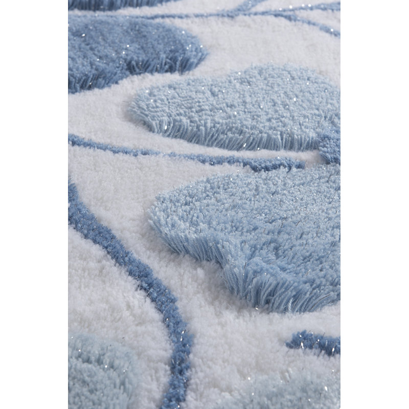 Alon Non-Slip Bath Mat, Blue/White
