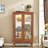Curio Cabinet With 2 Tempered Glass Doors, Adjustable Shelves And Led Light-1031905955