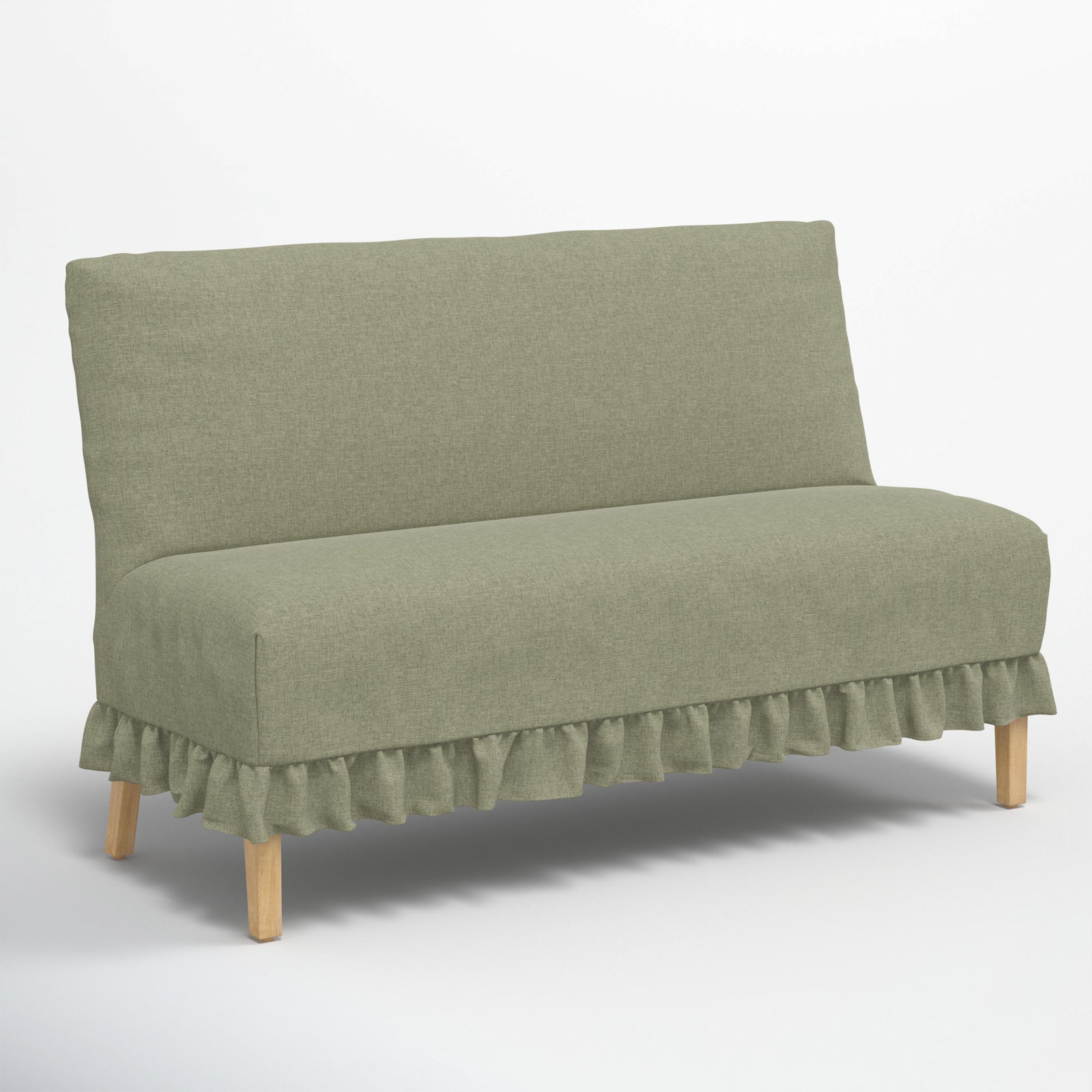 Maggie 57" Bench, Zuma Laurel Textured Linen