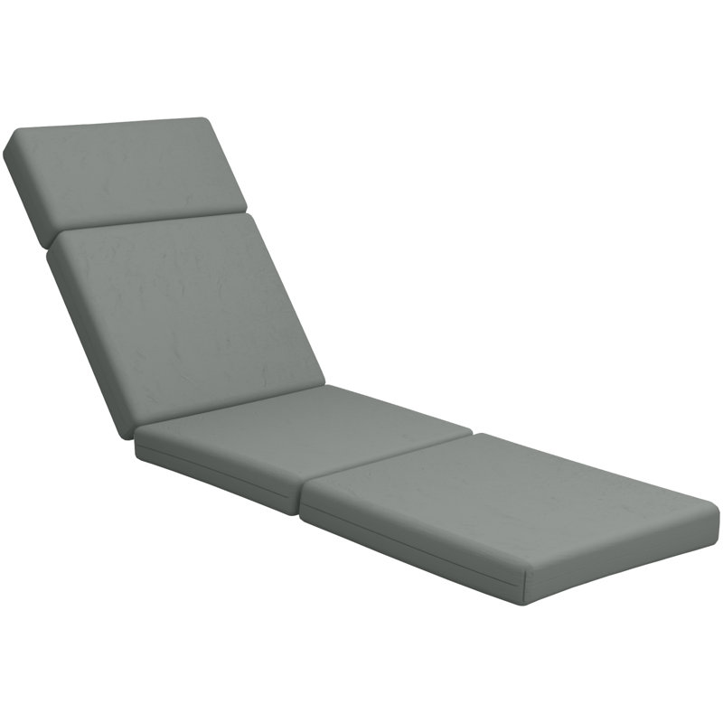 4In Chaise Lounge Cushions Outdoor, Gray, 48" W x 26" D