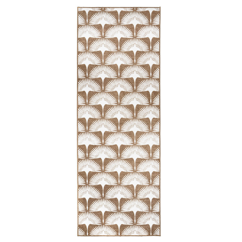 Flock Camel Washable Rug, Runner 2.5' x 7'