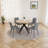 Judye 46.4" Round Table Metal Legs Dining Table Set with 4 Modern Chairs-197376658