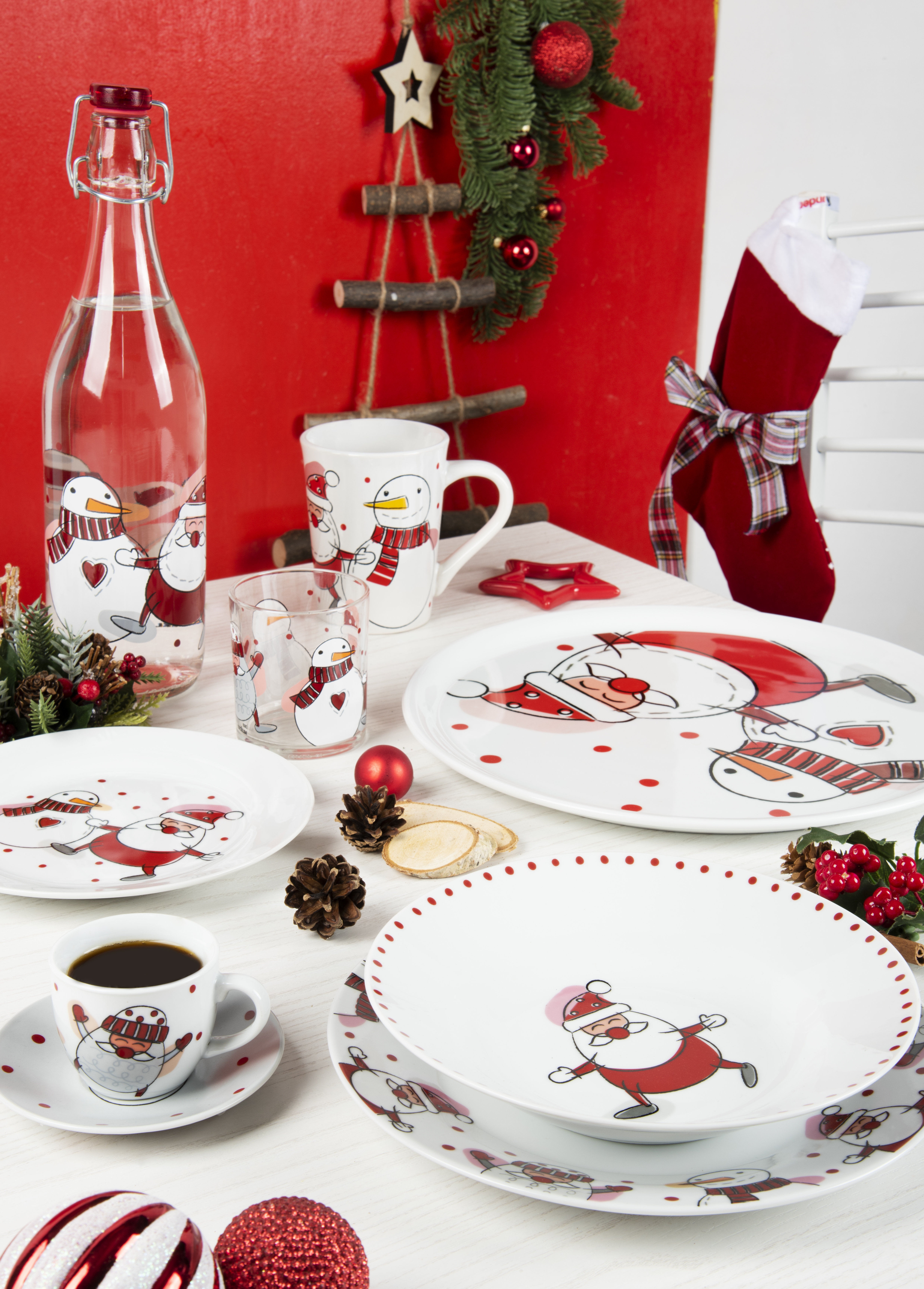 Snowman christmas plate set Outlet