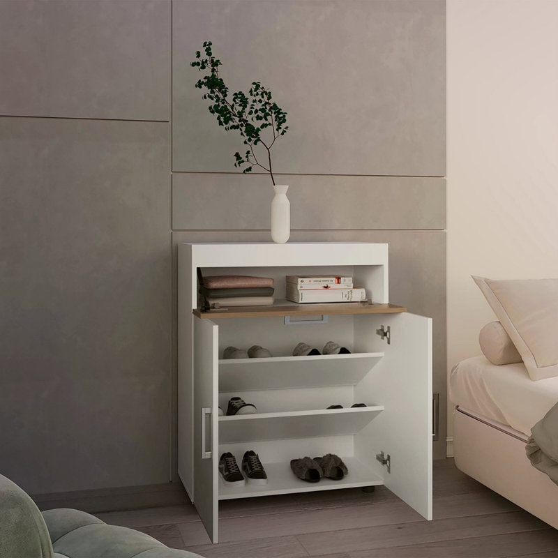 Range-chaussures, 3 portes, 3 tablettes, 4 pieds