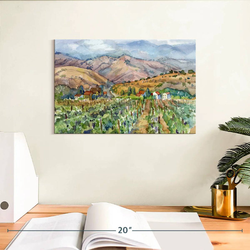 Paysage avec vignoble Alvord, H 8 po x l 12 po