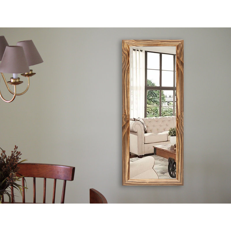 Carlea Wood Flat Mirror, Burnt Natural, 63" H x 25" W