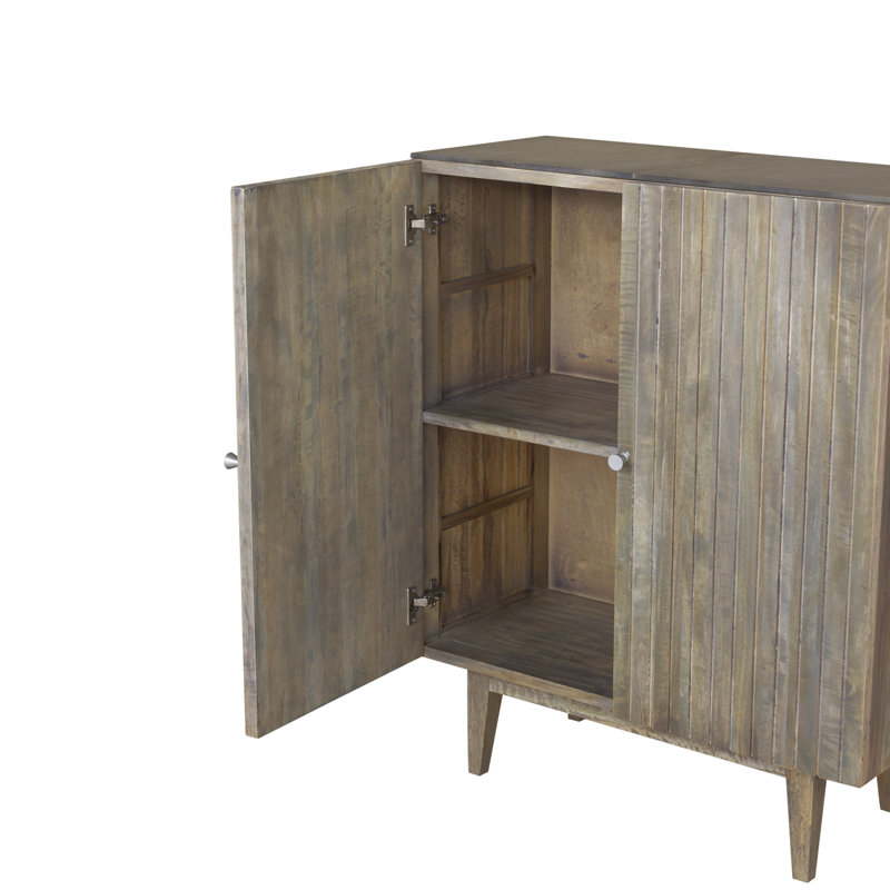 Leda Solid Wood 2 - Door Rectangle Accent Cabinet