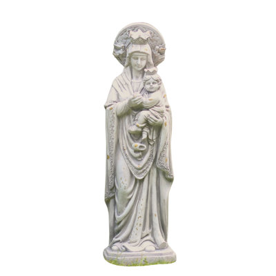 48in. Tall Our Lady of Perpetual Help Magnesium Garden Statue in Antique Grey