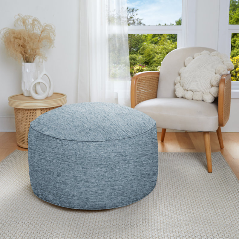 Jahmad Upholstered Pouf, Green 100% Polyester
