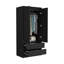 Armoire 2 tiroirs, porte double, tringle-1626663245