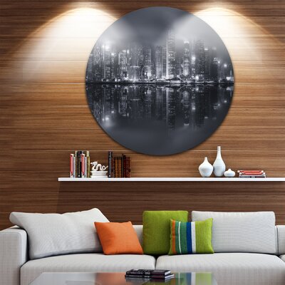 Hong Kong Black and White Skyline' Photographic Print on Metal -  Design Art, MT10980-C36