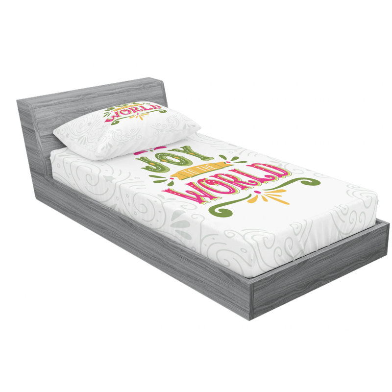 Microfiber Patterned Fitted Sheet, Twin XL Fitted Sheet with 1 Pillowcase