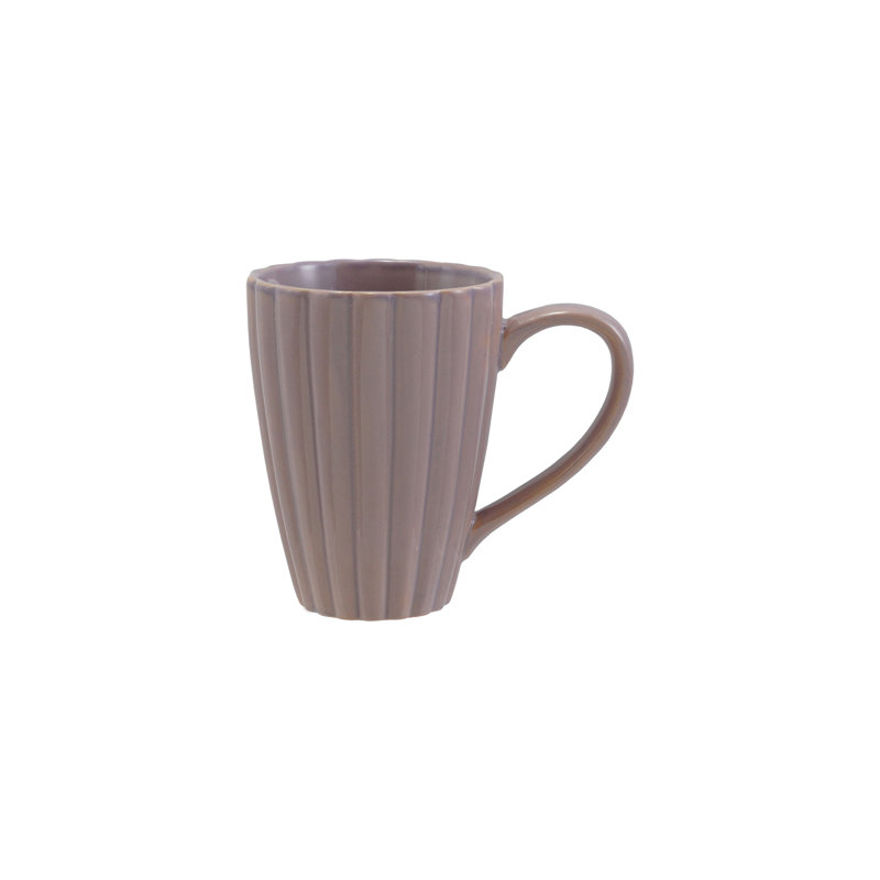 Grande tasse nervurée en grès avec glacis réactif