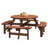 8 Person Wooden Picnic Table, Outdoor Camping Dining Table With Seat, Garden, DIY W/ 4 Built-In Benches, 2220Lb Capacity-1514433403