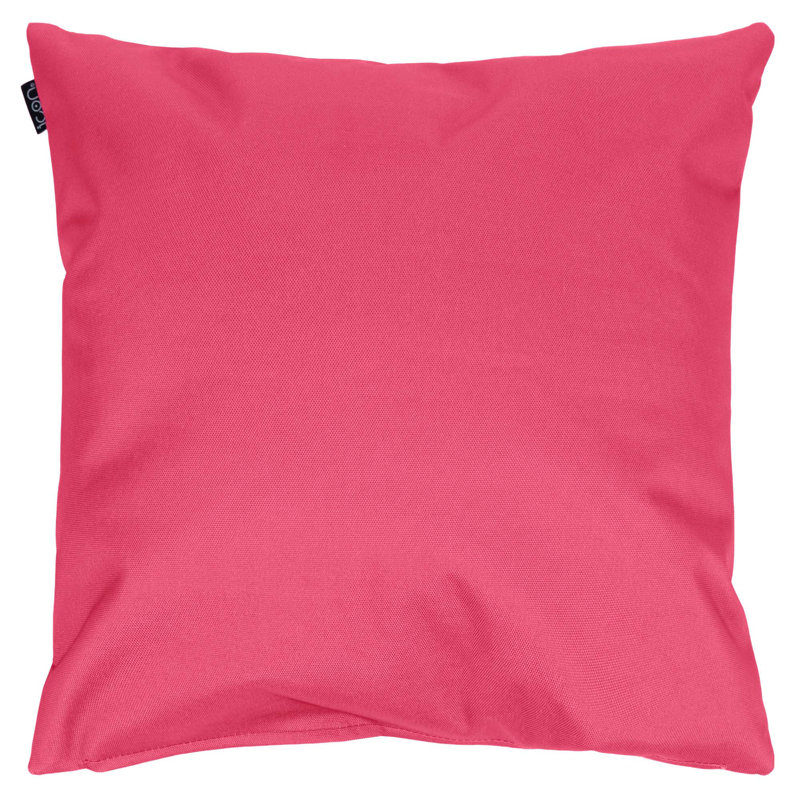 Indoor / Outdoor Square Cushion, White/Pink Geometric