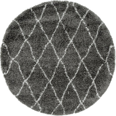 Tapis gris à motif géométrique arrière