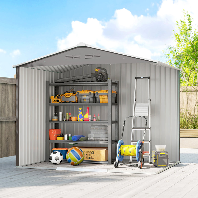 Garden Storage Shed, Light Grey