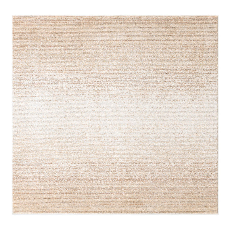 Hulsey Striped Ivory Area Rug, Square 6'3"