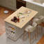 Kitchen Island with Power Outlet & LED Lights - Bakers Rack with Storage-1132306151