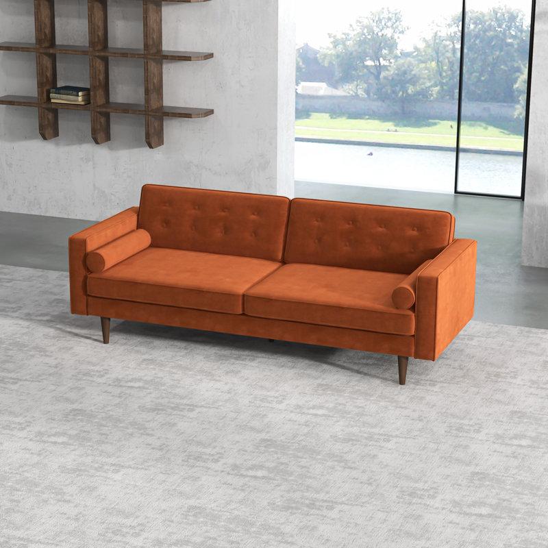Kuhlman Upholstered 84.5'' Sofa, Orange