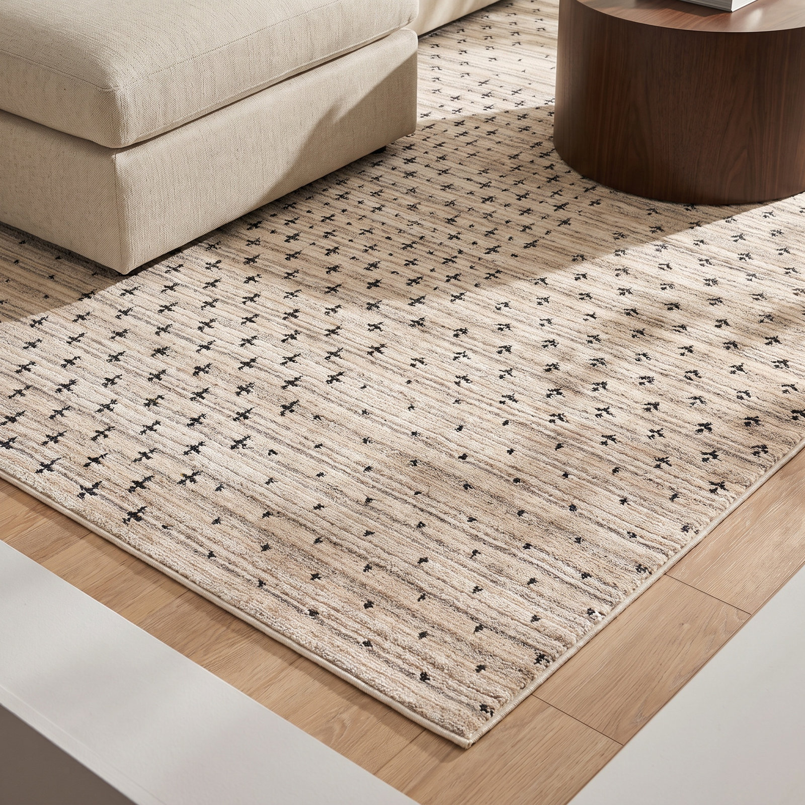 Loehrke Tan Taupe Tribal Rug, Rectangle 8'6" x 11'6"